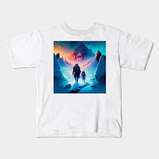 Valheim Vikings Traverse Winter Wolf Mountain Kids T-Shirt